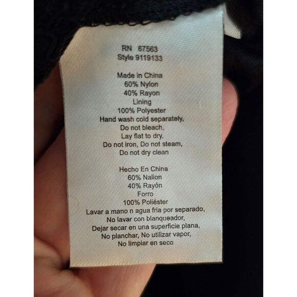 NWT SLNY Black Sequin Lace Party Dress 14 With 3/4 Sleeves & A-Line Silhouette - Picture 7 of 14